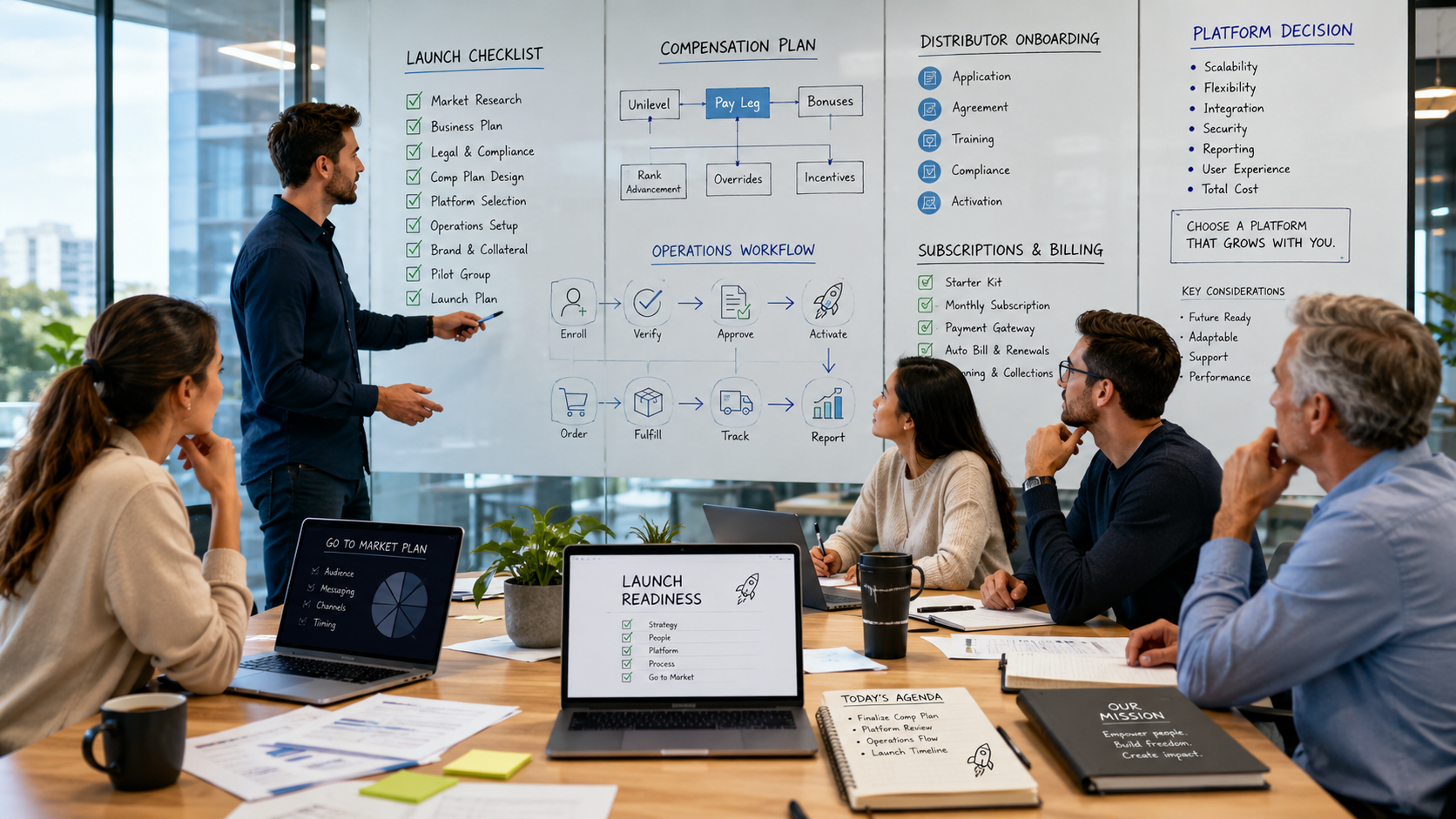 Startup direct sales launch planning